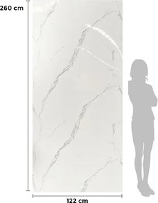 PVC Marmer Wit Glans Bianco Calacata 260x122x0,3cm