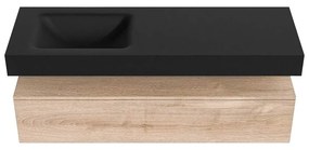 Zaro Alan badmeubel 140cm washed oak 1 lade met vrijhangende wastafel cloud links 1 kraangat urban