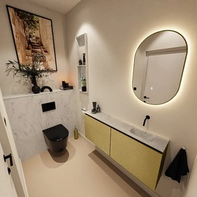 Mondiaz Ture DLux toiletmeubel 120cm oro met wastafel opalo rechts zonder kraangat