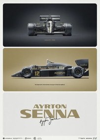 Kunstdruk Lotus 97T - Ayrton Senna - The First Win - Estoril, 1985, Automobilist