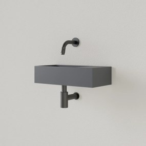Sanigoods Nano fontein rechts leigrijs zonder kraangat 36x18cm