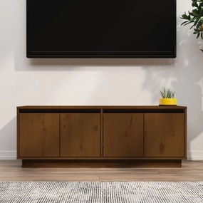 vidaXL Tv-meubel 110x34x40 cm massief grenenhout honingbruin