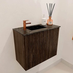 Mondiaz Joya DLux 50cm toiletmeubel walnut met wastafel faye links 1 kraangat lava