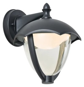 Smart buiten wandlamp zwart met helder glas incl. LED IP54 - Classica