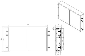 Fontana Basic spiegelkast 100cm met 2 deuren kasteel bruin