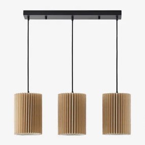 Hanglamp Van Linnen En Metaal Met 3 Lichtpunten Quintelia Beige – Linnen - Sklum