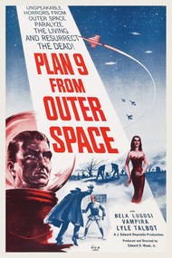Kunstreproductie Plan 9 from Outer Space (Vintage Cinema / Retro Movie Theatre Poster / Horror & Sci-Fi), (26.7 x 40 cm)