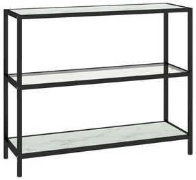 vidaXL Wandtafel 100x36x90 cm gehard glas transparant witmarmerkleurig