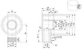Best Design Nero Reend muuraansluiting matzwart
