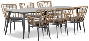 Tuinset 6 personen 240 cm Aluminium/wicker Taupe Lifestyle Garden Furniture Toledo/Vienna