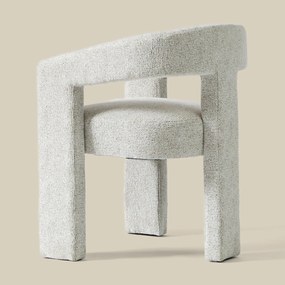 Design Eetkamerstoel Creme Volledig Stof