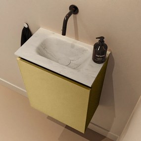 Mondiaz Ture DLux toiletmeubel 40cm oro met wastafel opalo midden zonder kraangat