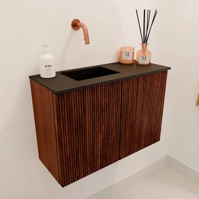 Mondiaz Joya 60cm toiletmeubel ruby met wastafel faye links zonder kraangat urban