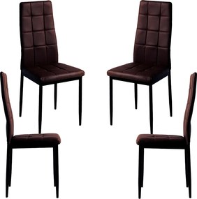 Set 4 Lan Kunstlederen Stoelen