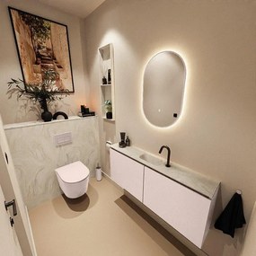 MONDIAZ TURE-DLUX 120cm toiletmeubel Rosee. EDEN wastafel Ostra positie midden. Met 1 kraangat. TUREDX120ROSM1OST