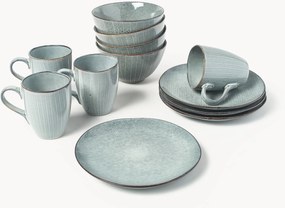 Handgemaakte ontbijtset Nordic Sea, 4 personen (12-delig)