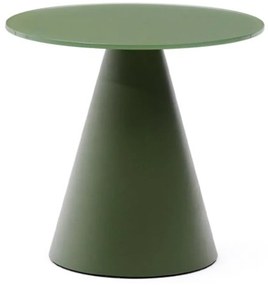 Kave Home Wilshire Ronde Bijzettafel Mat Glas Groen 35 Cm - 35 X 35cm.