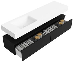 Zaro Alan badmeubel 170cm urban 2 lades met vrijhangende wastafel cloud links zonder kraangat talc