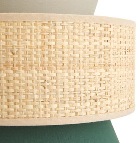 Dubbele wandlamp in raffia en katoen, Dolkie