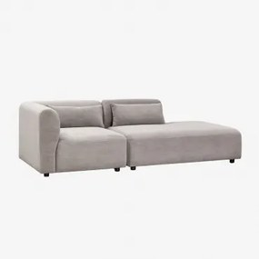 Fogler 2-delige Modulaire Hoekbank Met Chaise Longue Rechts Corduroy Grijs – Taupe – Koel - Sklum