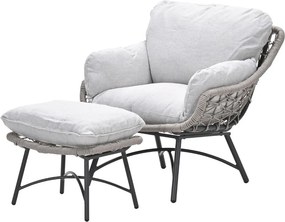 Garden Impressions Selene loungestoelen taupe - Mati bijzettafel Ø50x48 cm