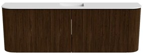 Mondiaz Joya 125cm toiletmeubel ronding links/rechts walnut met wastafel faye midden zonder kraangat talc