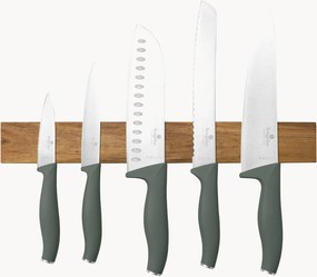 Messenset Matte Green van edelstaal met hanger, 6-delig