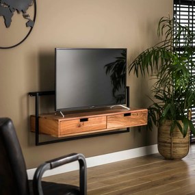 Zwevend Tv-meubel Industrieel Acacia - 120x35x45cm.