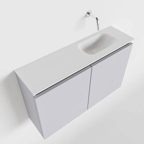 Mondiaz Ture 80cm toiletmeubel cale met wastafel talc rechts geen kraangat