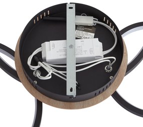 Moderne plafondlamp hout incl. LED 3-staps dimbaar 3-lichts - Rondas