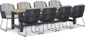 Tuinset 8 personen 300 cm Rope Grijs Domani Furniture Trivento/San