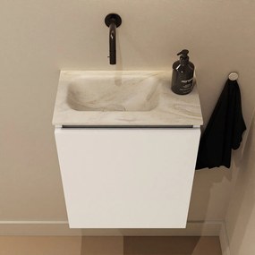 Mondiaz Ture DLux toiletmeubel 40cm talc met wastafel ostra links zonder kraangat