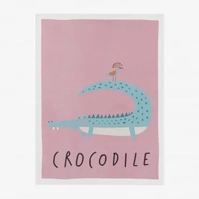 Decoratieve Afbeelding Gedrukt Op Canvas (30x40 Cm) Fulvio Kids Crocodile - Sklum