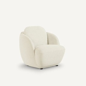 Fauteuil in bouclette stof, bolvormig, Alpine