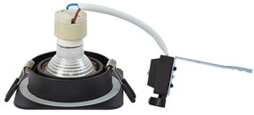 Set van 6 Afgeronde inbouwspot zwart GU10 50mm draai- en kantelbaar IP44 - Alberto