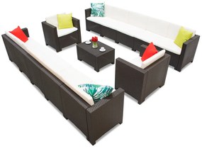 Technorattan set met twee grote banken Colorado Coffee Max 12 bruin Bica