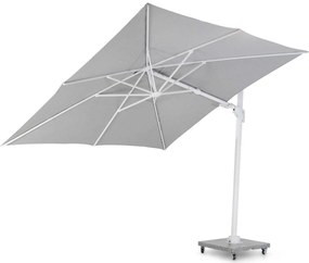 Santika Furniture Santika Belize Deluxe Parasol X White Frame/ Grey Fabric Aluminium Grijs