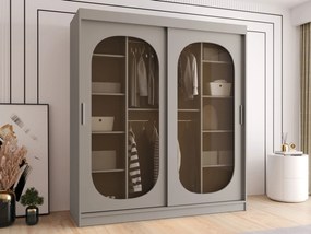 Kledingkast Hartford 520, Kasjmier, 200x180x62cm, 149 kg, Kledingkast deuren: Schuivend, Aantal planken: 9, Aantal planken: 9