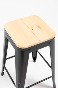 Torix lage kruk van natuurlijk hout