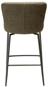 Dan-Form Glam Swivel Draaibare Barstoel Dark Olive Groen Boucle