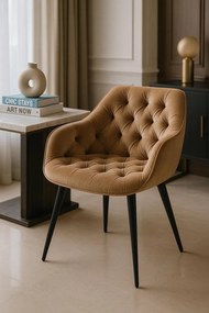 Zandel Zwart Fluwelen Stoel