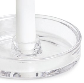 Ronde kaarshouder in transparant glas, Sila
