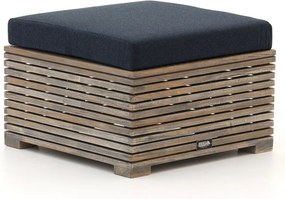 + 10% kassakorting | Voetenbank | ROUGH-C | Teakhout | Blauw/Old Teak Greywash | 60x60cm | Kees Smit Tuinmeubelen