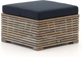 Voetenbank | ROUGH-C | Teakhout | Blauw/Old Teak Greywash | 60x60cm | Kees Smit Tuinmeubelen