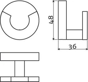 Clou Flat dubbel handdoekhaakje zwart mat