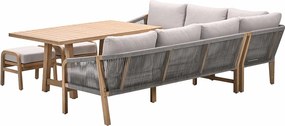 Garden Impressions Alora lounge dining set 5-delig links - grey sand