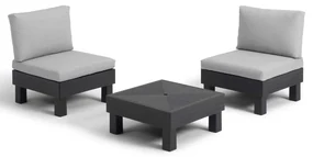 Keter Balkon loungeset 3-delig donker grijs