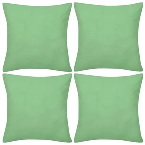 vidaXL Kussenhoezen katoen 80 x 80 cm appeltjesgroen 4 stuks