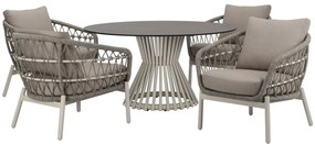 Arezzo Pasadena low dining tuinset 140xH69 cm 5 delig sand