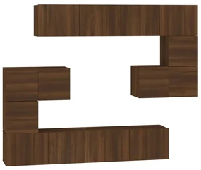 vidaXL Tv-wandmeubel bewerkt hout bruineikenkleurig